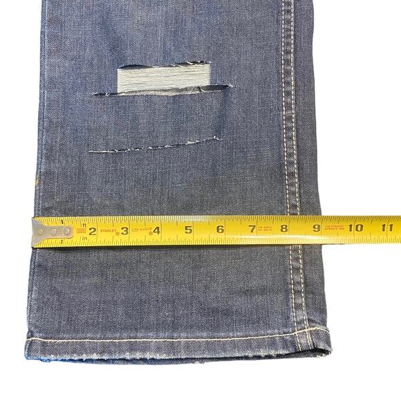 Size 32 Safari Denim Customized Distressed & Painted Jeans - Picture 6 of 15